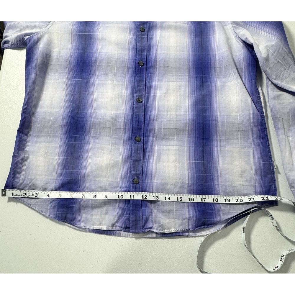 Calvin Klein Mens‎ Purple Plaid Button Down Shirt Cotton Tencel Long Sleeve L - Picture 7 of 13